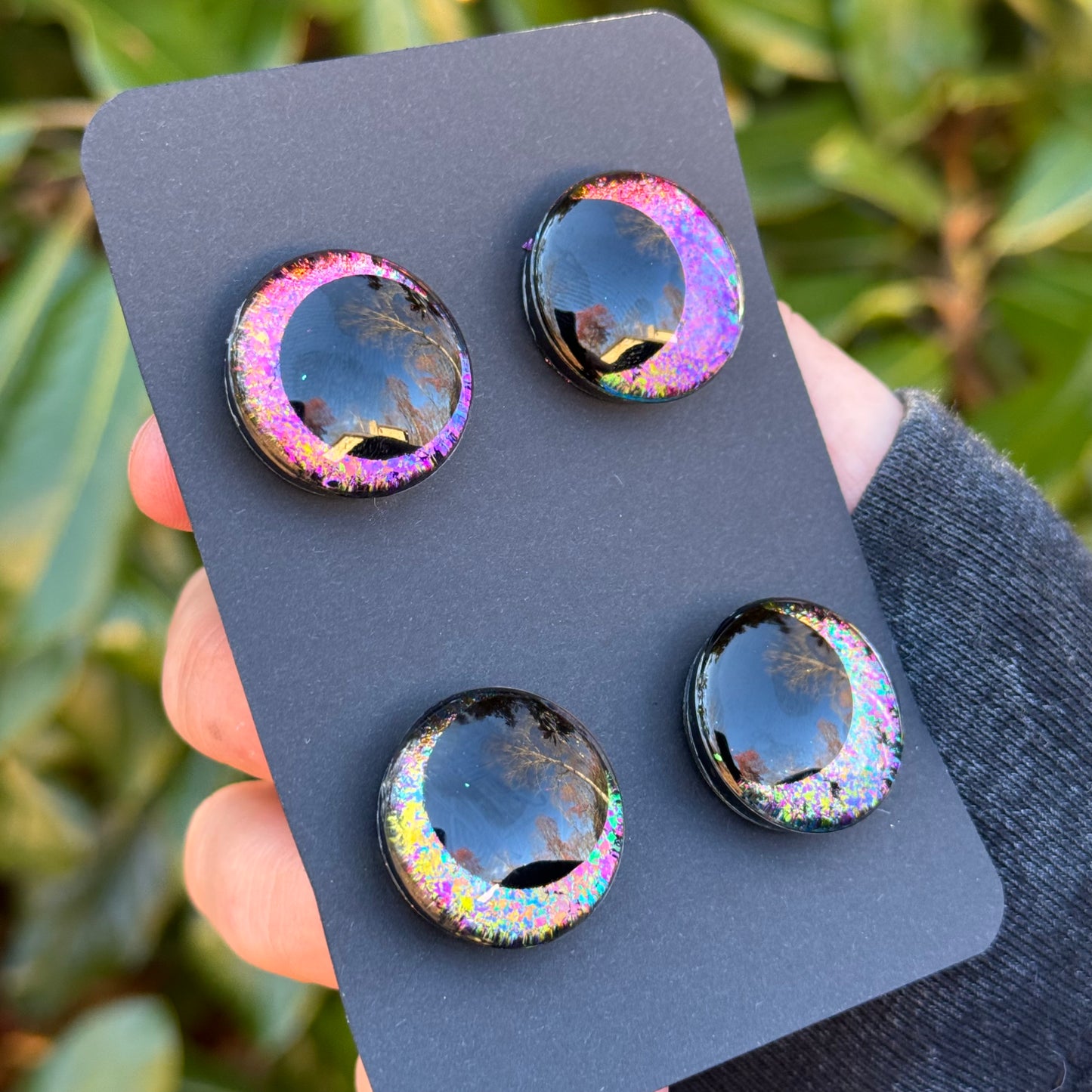 25 mm Hand Painted Kawaii Eyes | Iris + Mardi Gras | Set #15