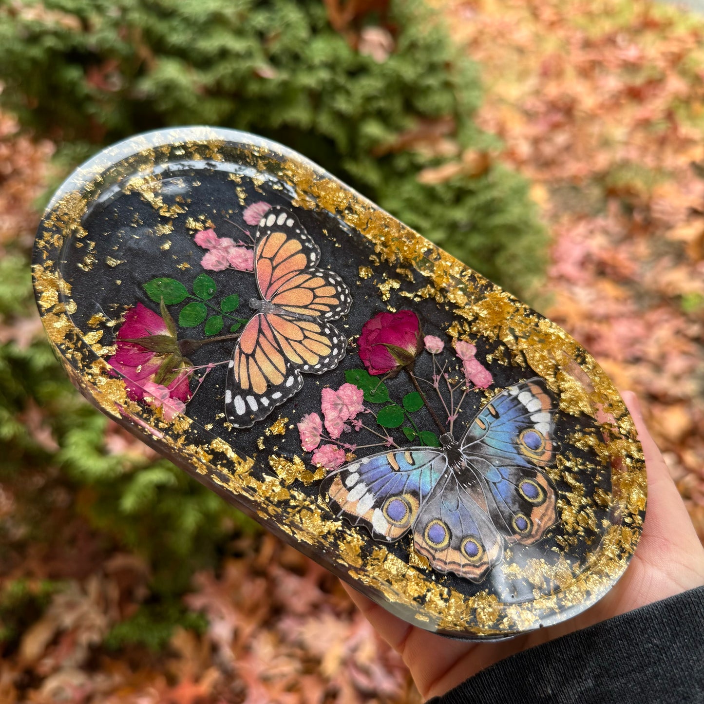 Butterfly Rose Trinket Tray