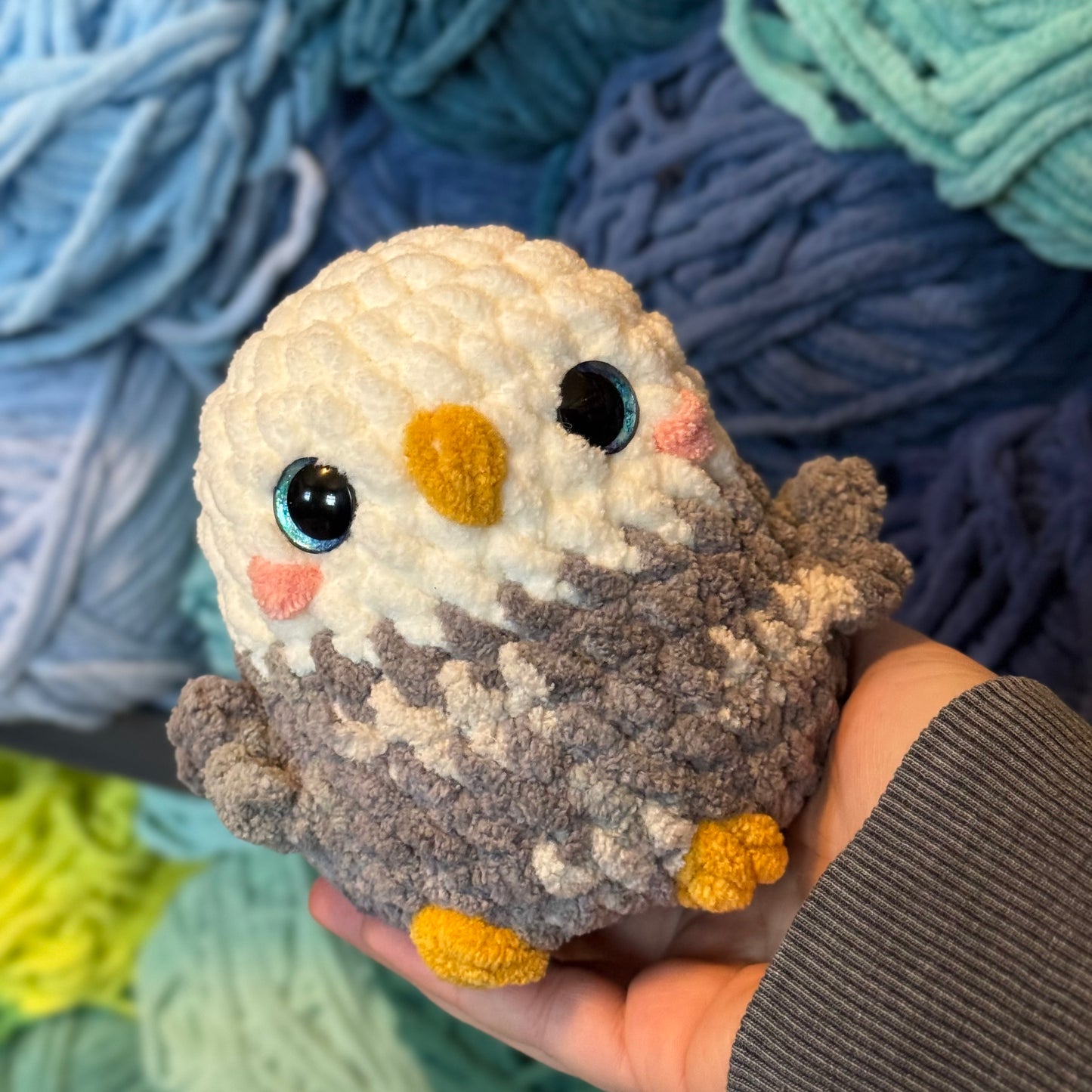 Seagull Crochet Plushie | Hand Painted Eyes