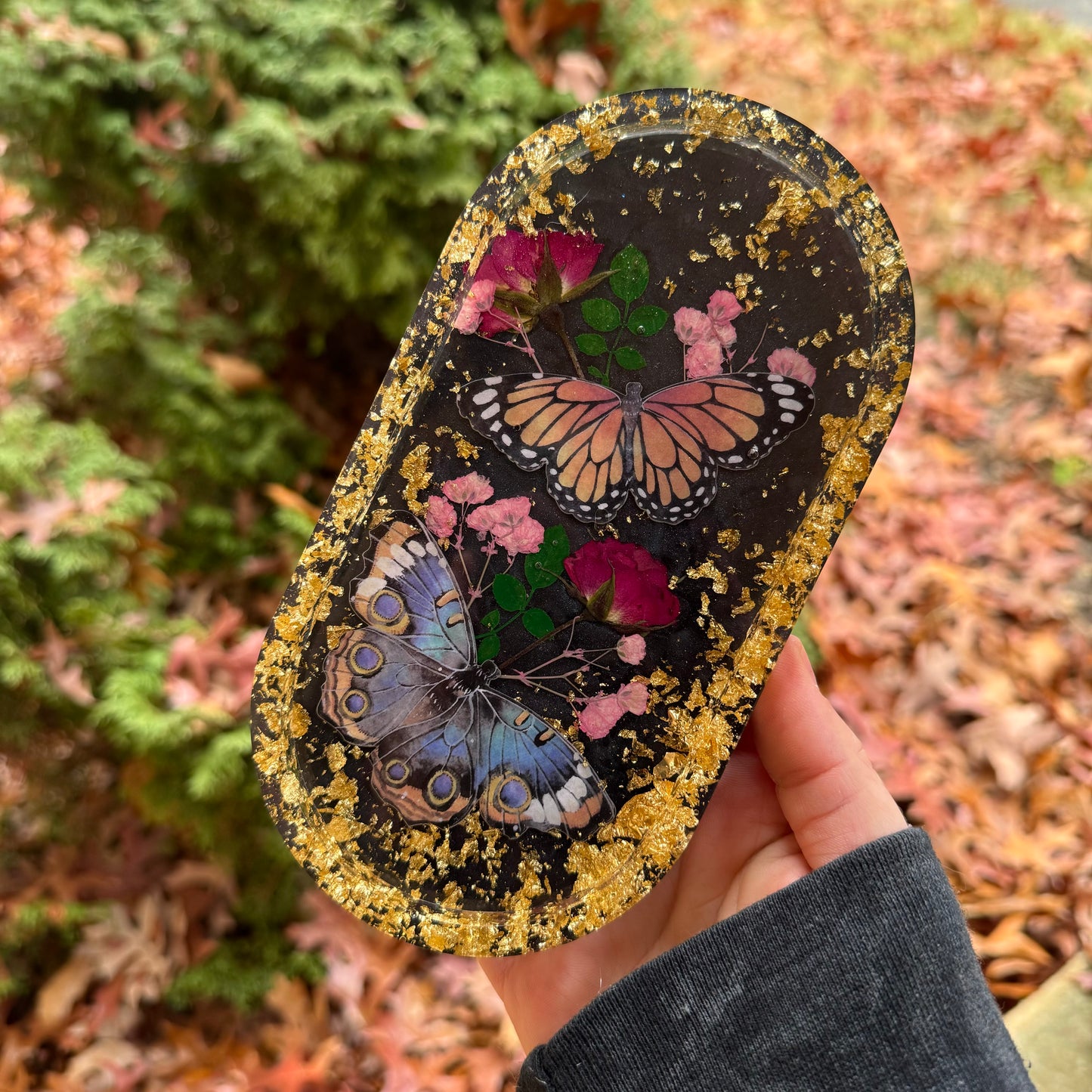 Butterfly Rose Trinket Tray