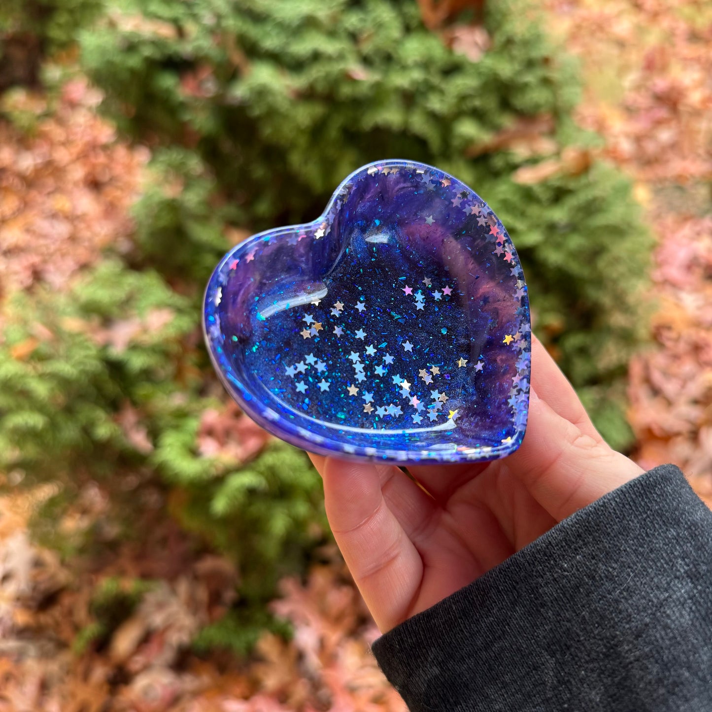 Midnight Sky Heart Trinket Dish