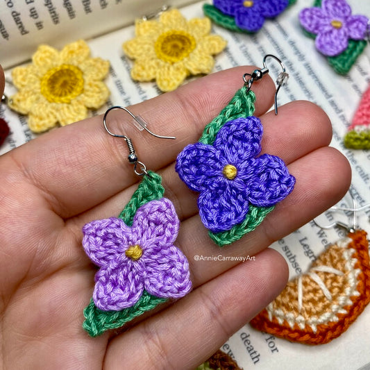 Lilac Crochet Earrings