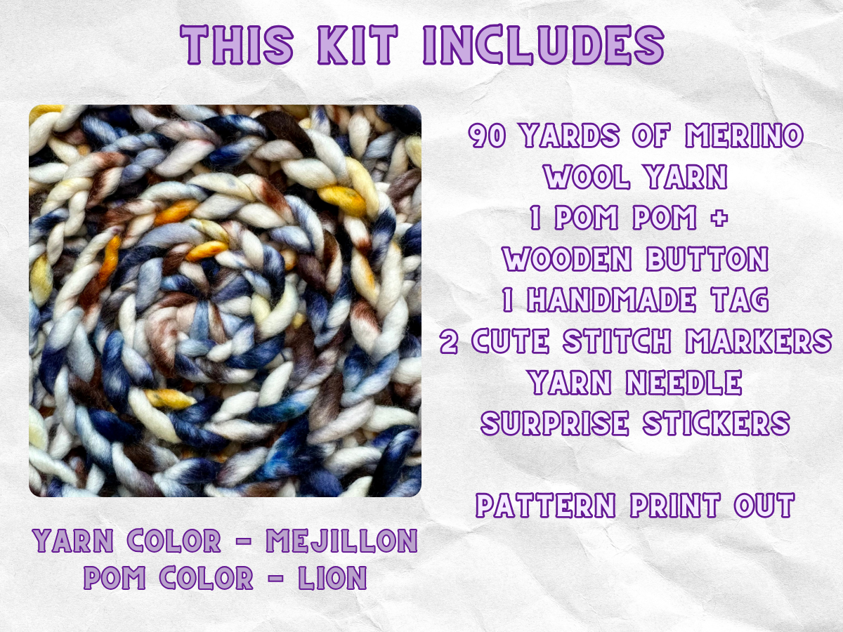 Starlight Beanie Crochet Kit | Hand Dyed Merino Wool | Mejillon