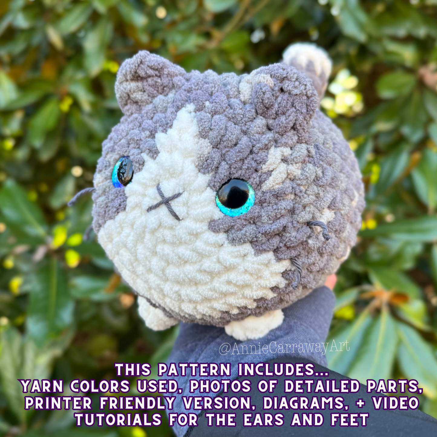 Tuxedo & Solid Color Cat Crochet Pattern