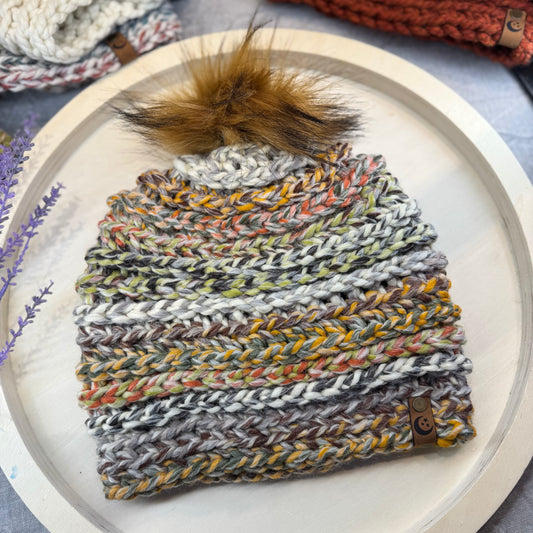 Handmade Winter Beanie | Wool MIx Yarn in the Color Hudson Bay | Daybreak Design