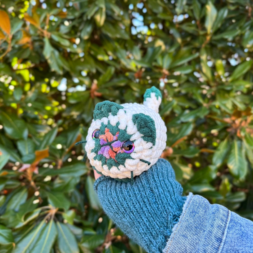 Sweet Potato Roll Mini Kitten Crochet Plushie | Hand Painted Eyes