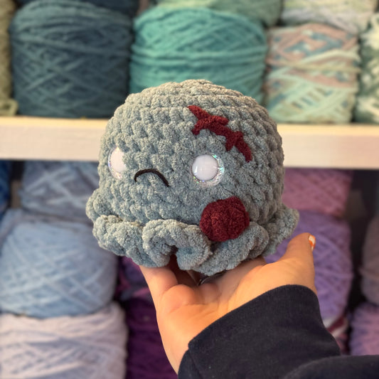 Zombie Ghost Crochet Plushie | Hand Painted Eyes