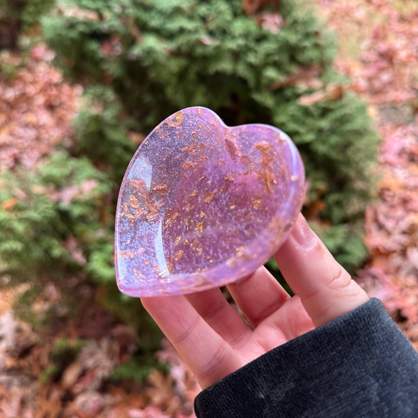 Lilac & Gold Heart Trinket Dish