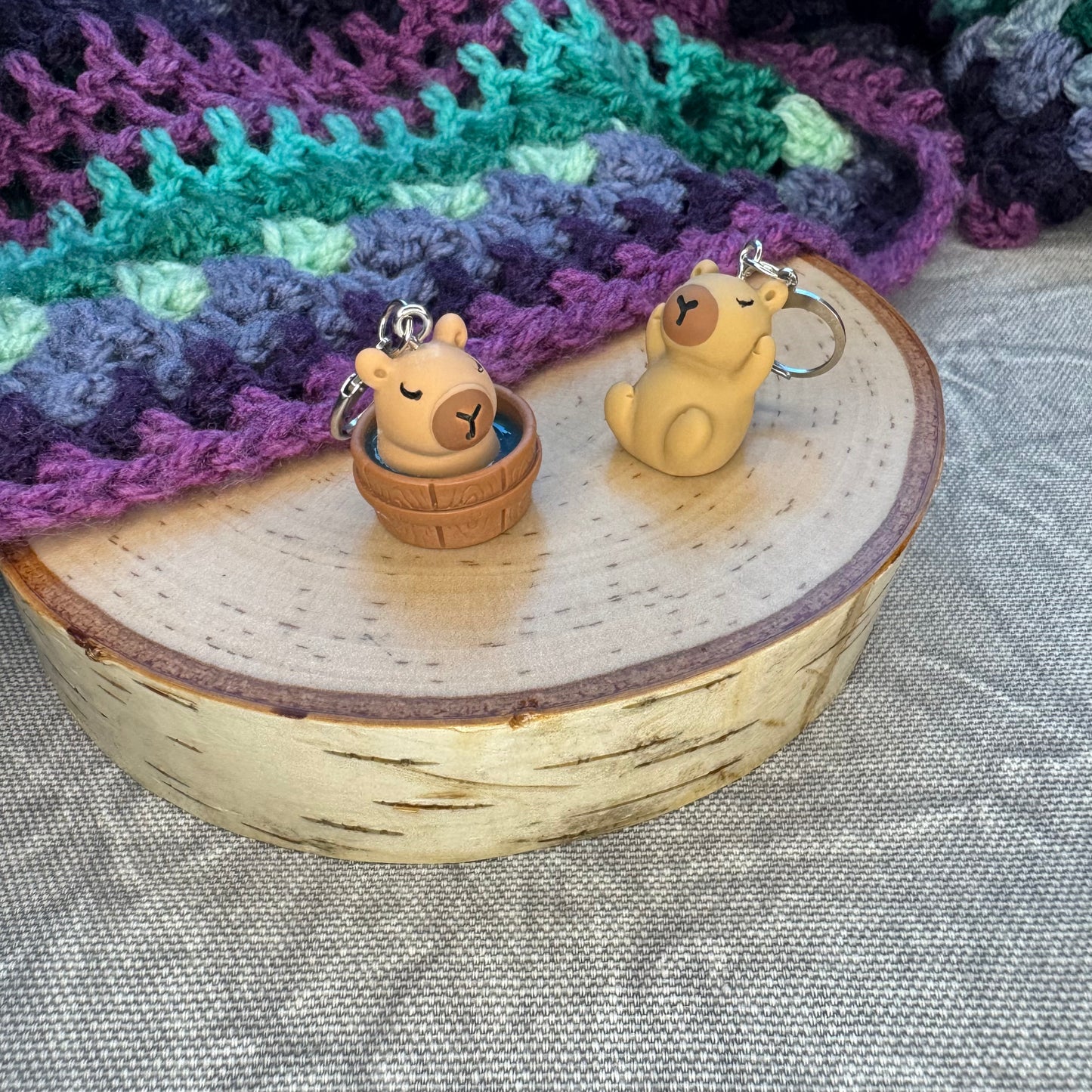 Bath Time Capybara Stitch Markers | 2 pack