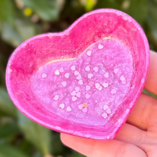 Sparkle Pink Heart Trinket Dish