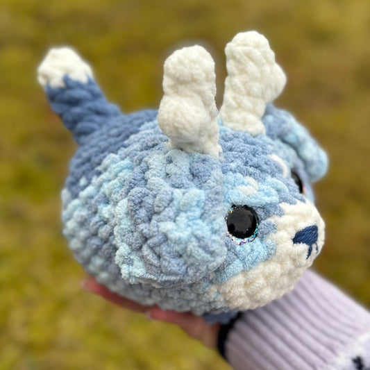 Winter Reindeer Beagle Crochet Plushie | Hand Painted Eyes