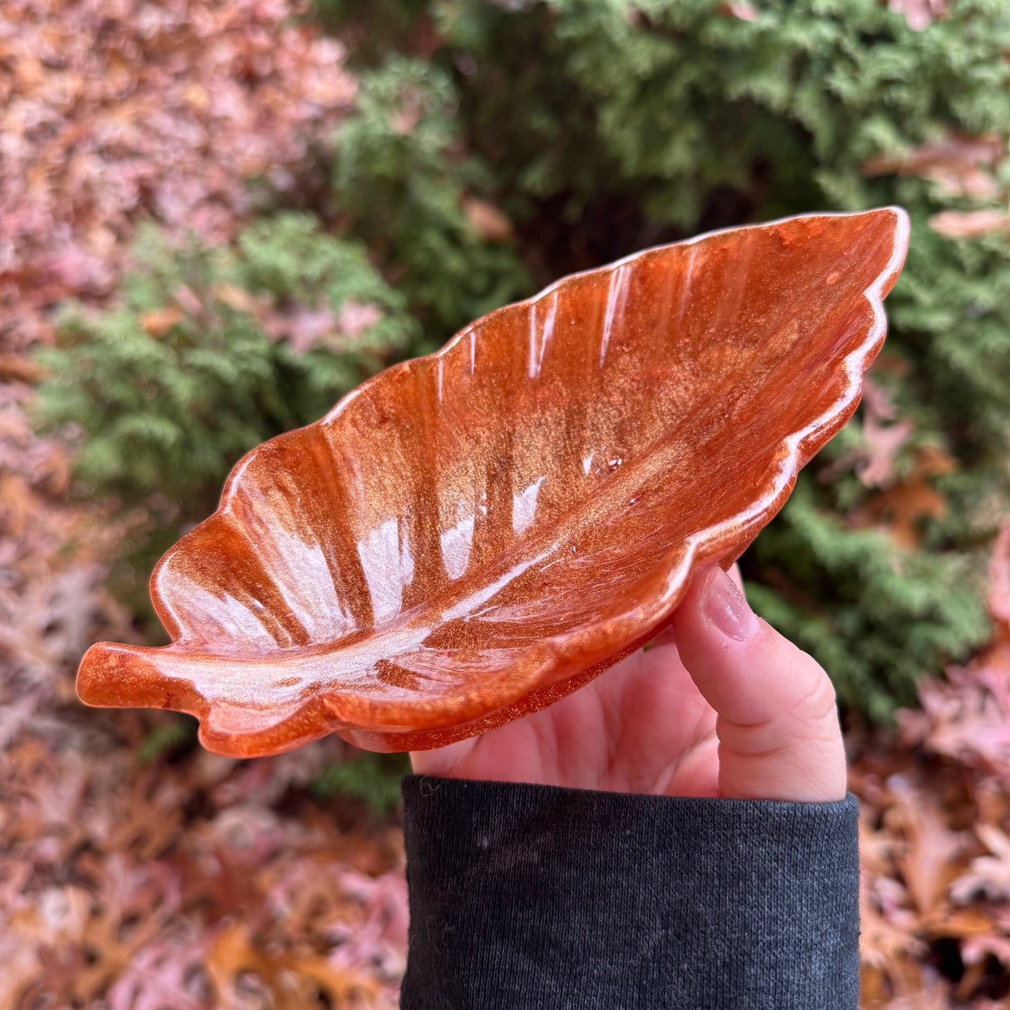 Autumn Gold Feather Dish