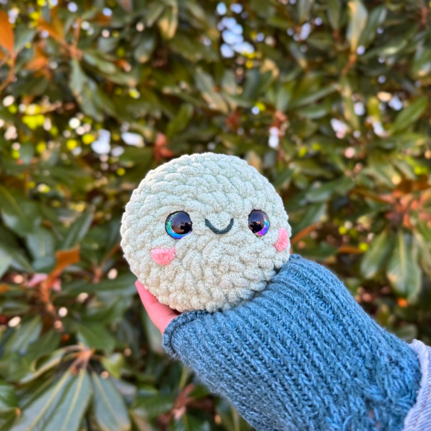 Matcha Mochi Crochet Plushie | Hand Painted Eyes