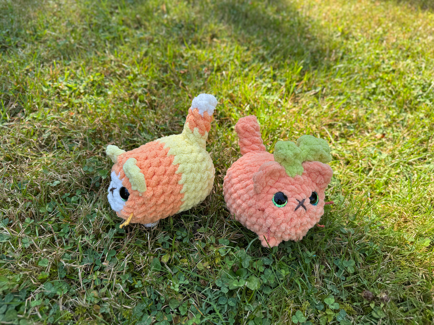 Candy Corn Mini Kitten Crochet Plushie | Hand Painted Eyes