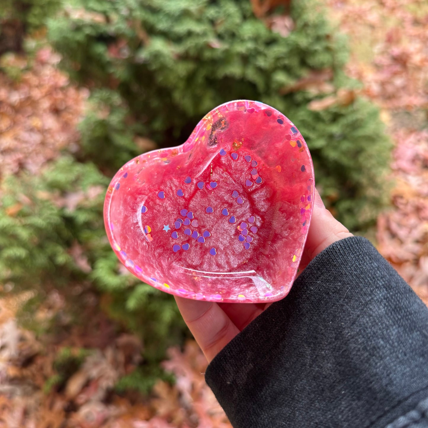 Sparkle Pink Heart Trinket Dish