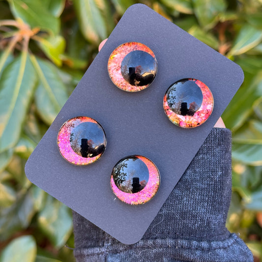 25 mm Hand Painted Kawaii Eyes | Amber + Autumn | Set #2