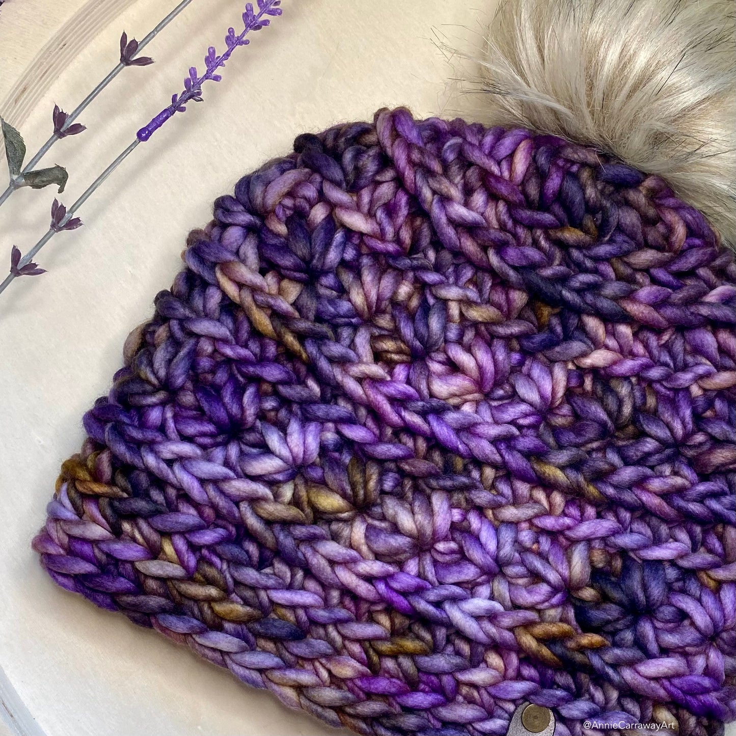 Amethyst Starlight Beanie | Hand Dyed Merino Wool