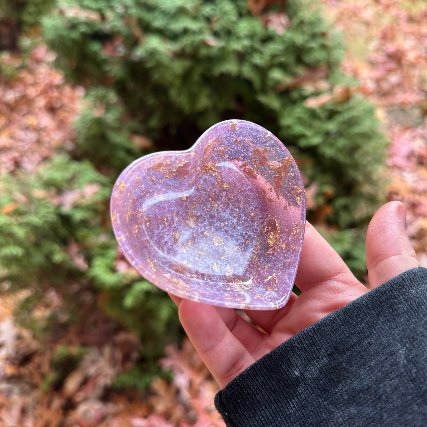 Lilac & Gold Heart Trinket Dish