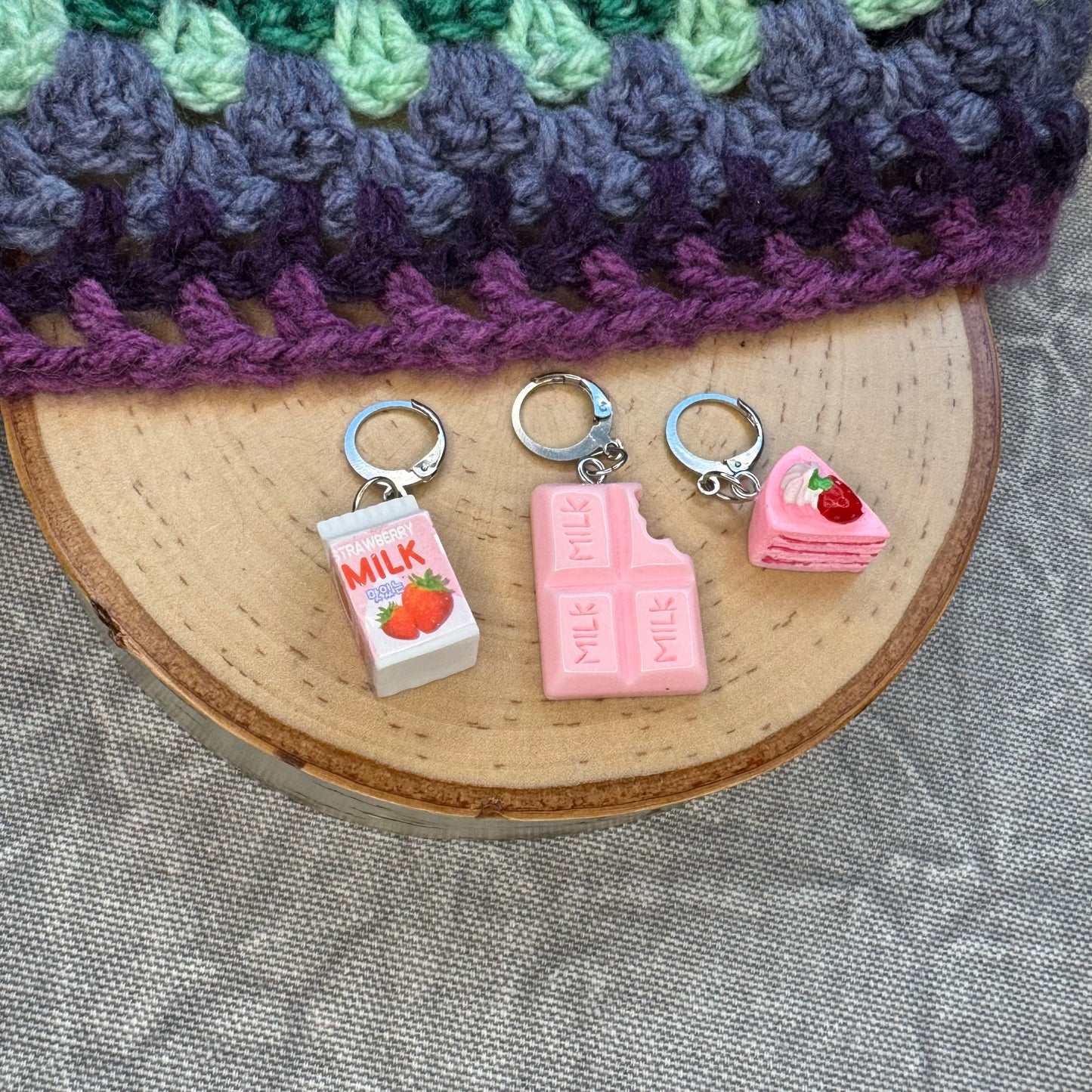 Strawberry Chocolate Stitch Markers | 3 pack