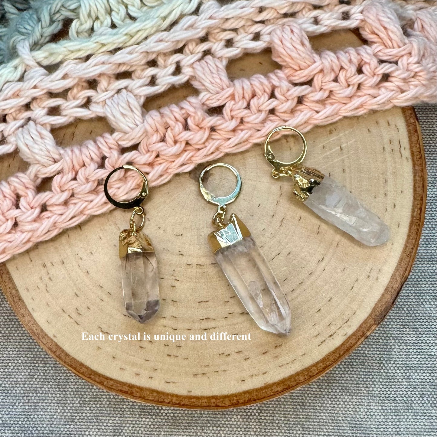 Quartz Crystal Stitch Markers | 3 pack