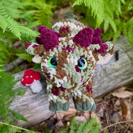 Dragon Crochet Plushie | Hand Painted Eyes | Forest