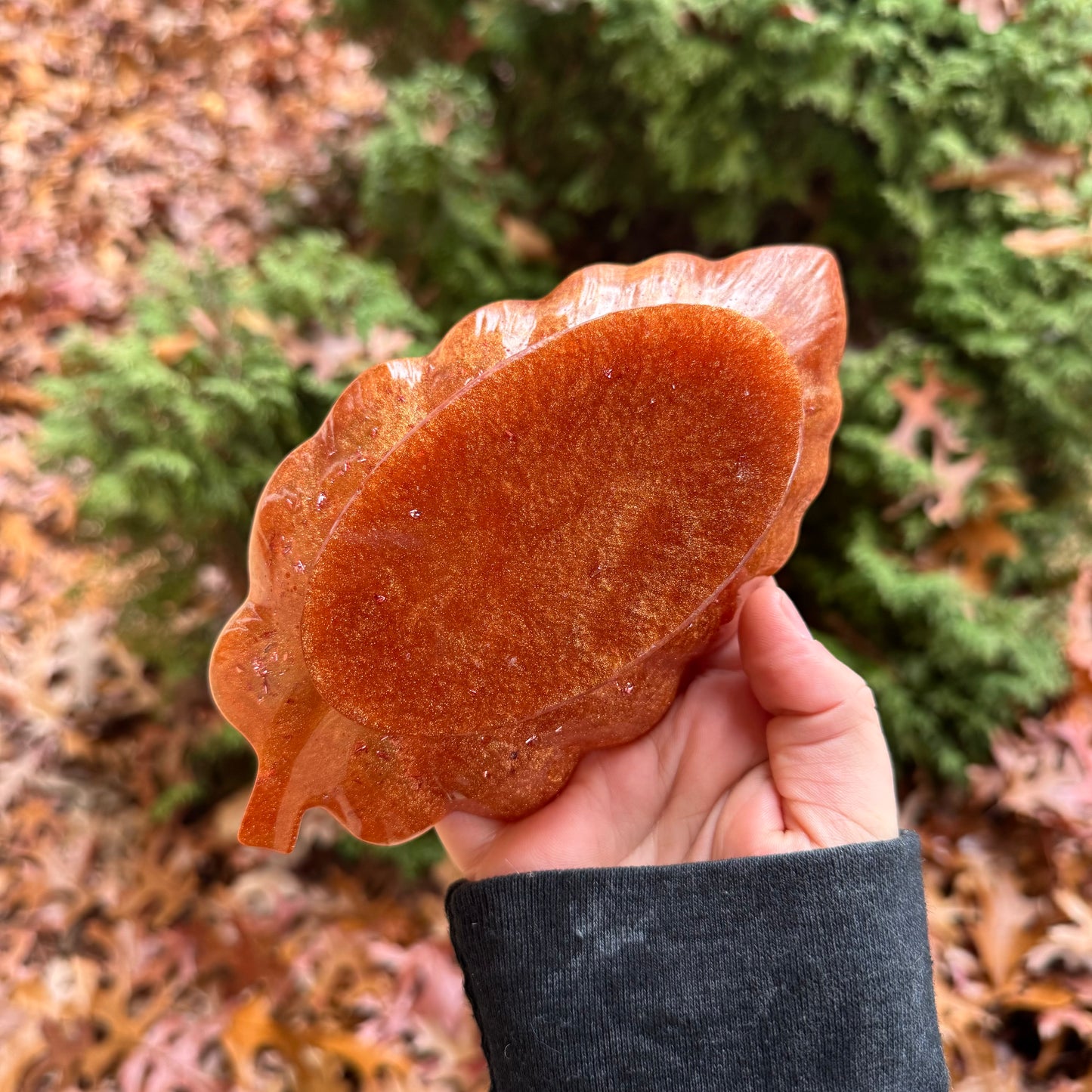 Autumn Gold Feather Dish