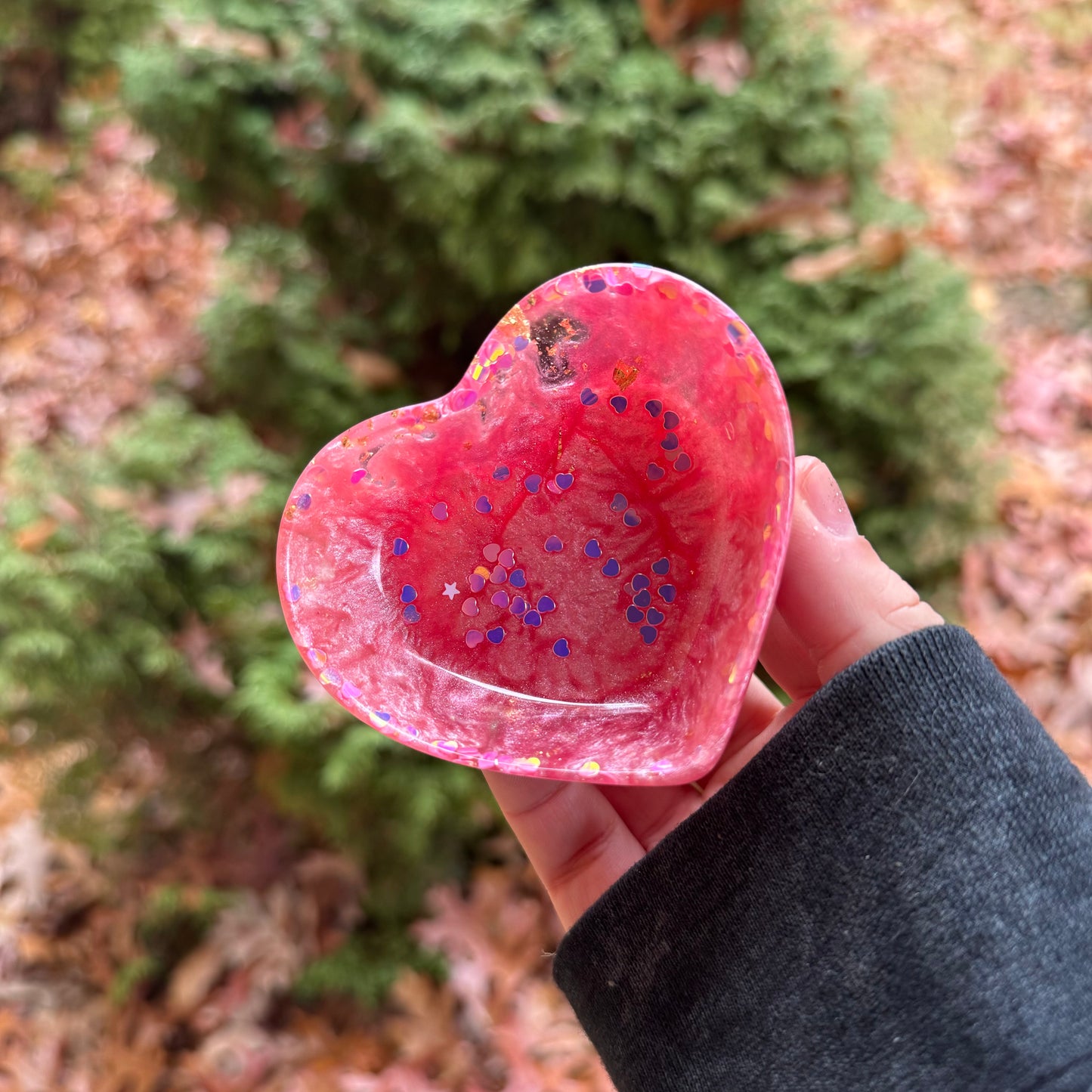 Sparkle Pink Heart Trinket Dish