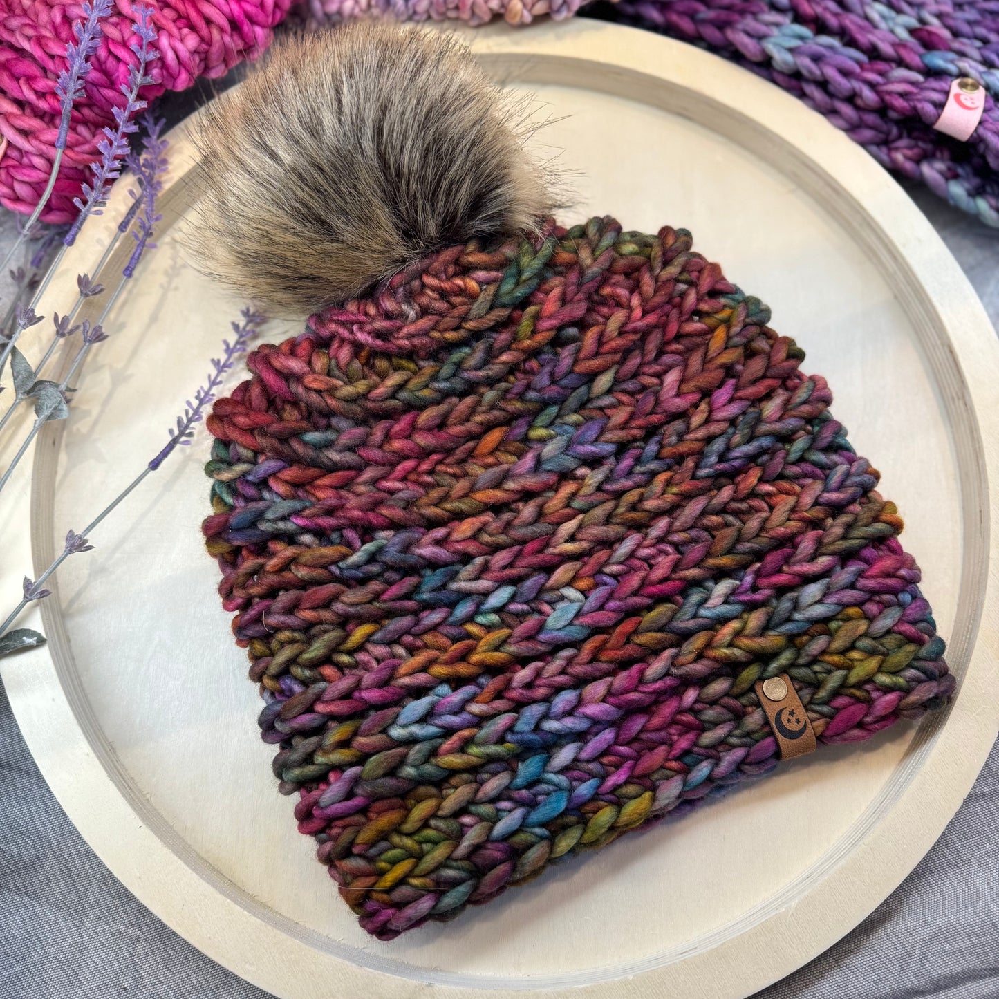 Handmade Winter Beanie | Merino Wool Yarn in the Color Diana| Daybreak Design Extra Long
