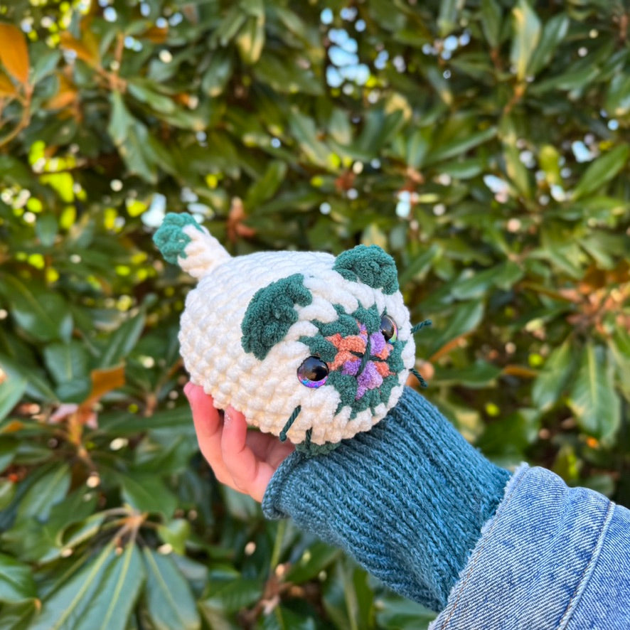 Sweet Potato Roll Mini Kitten Crochet Plushie | Hand Painted Eyes