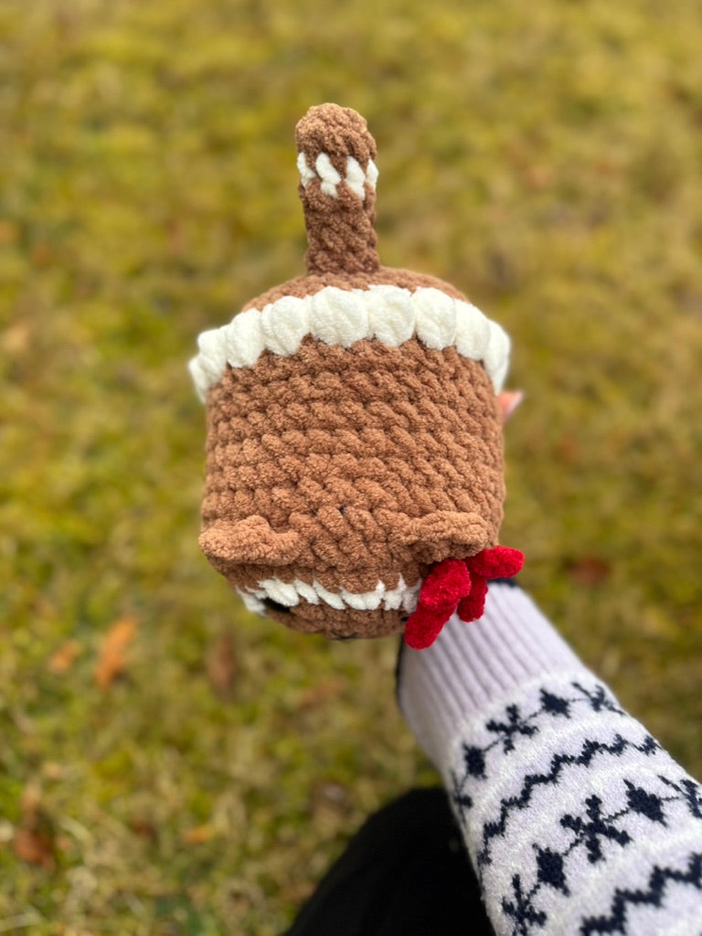 Gingerbread Cat Crochet Plushie | Hand Painted Eyes