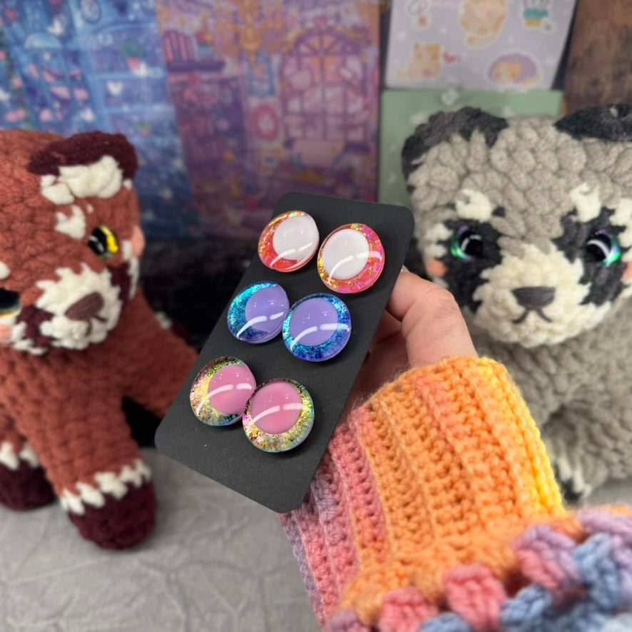 Hand Painted Kawaii Eyes | 25mm | Set 8