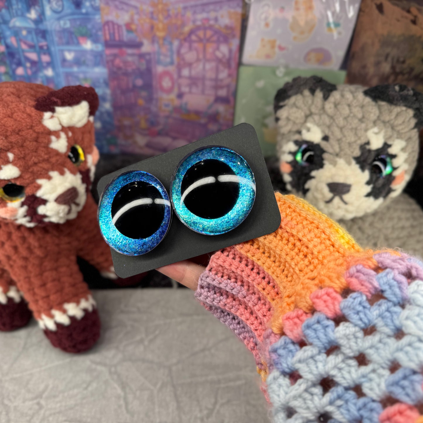 Hand Painted Kawaii Eyes | 50mm | Riptide