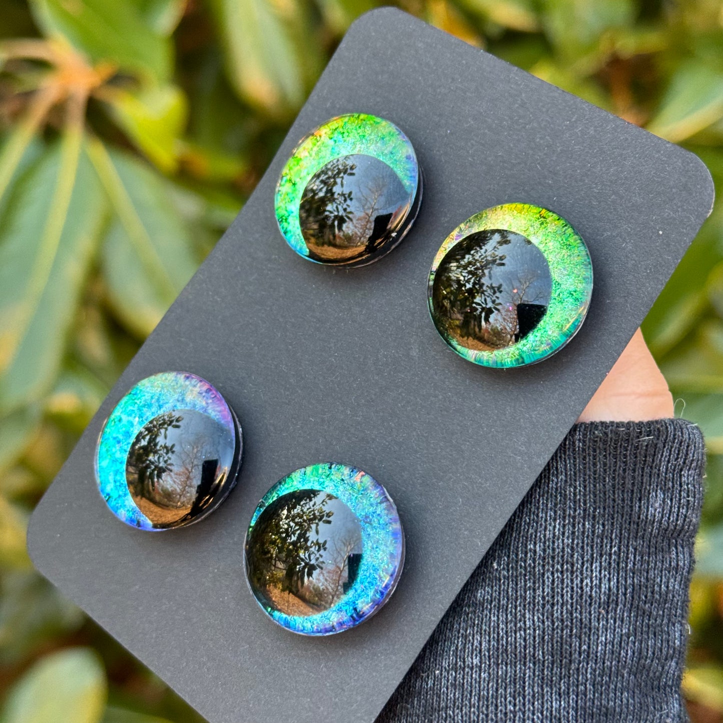 25 mm Hand Painted Kawaii Eyes | Riptide + Emerald | Set #1