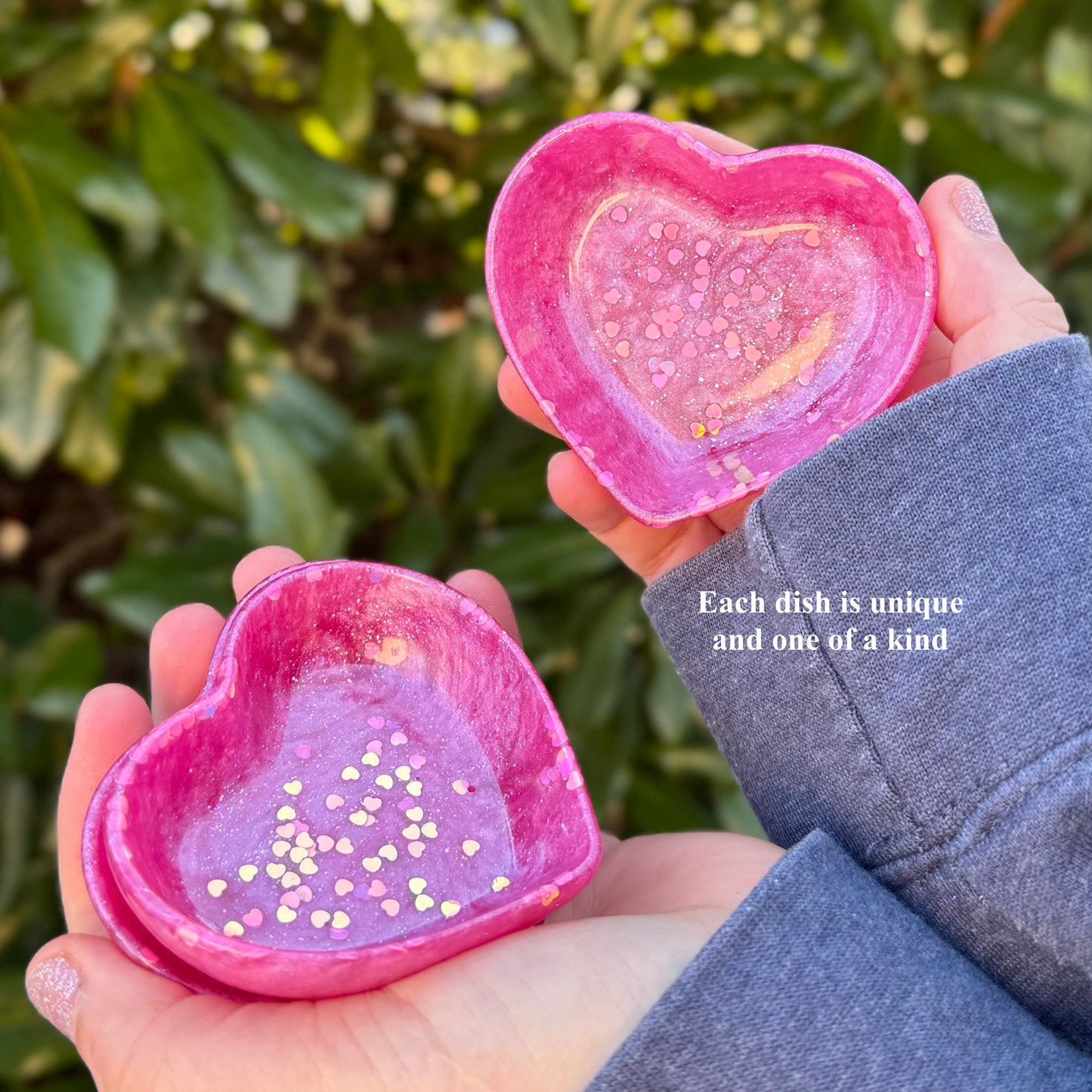 Sparkle Pink Heart Trinket Dish