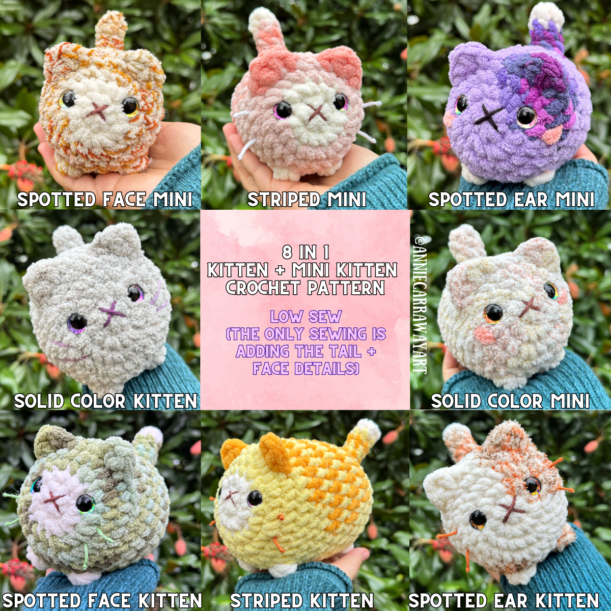 Cute Kitten Plushies Crochet Pattern