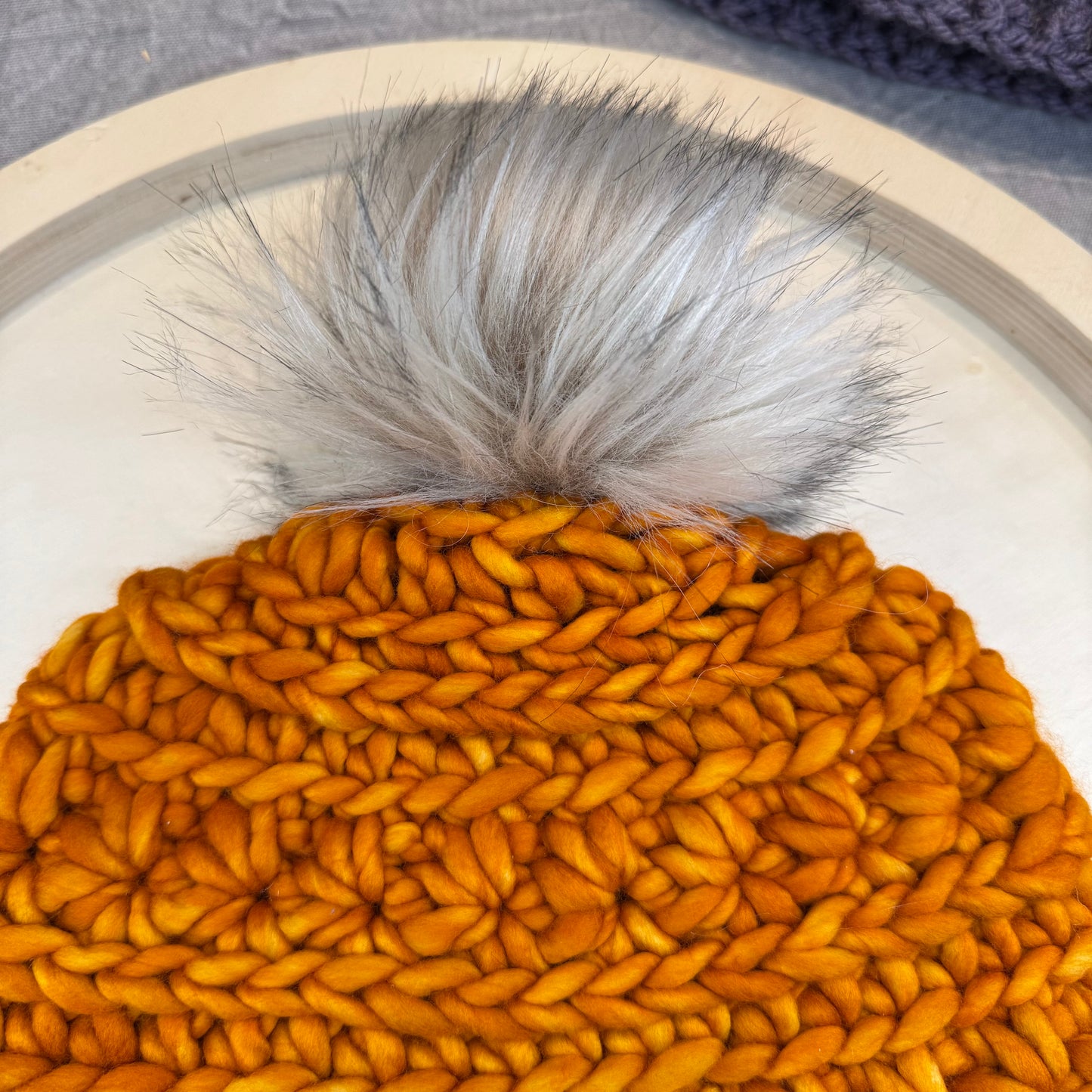 Handmade Winter Beanie | Merino Wool Yarn in the Color Sunset | Starlight Design