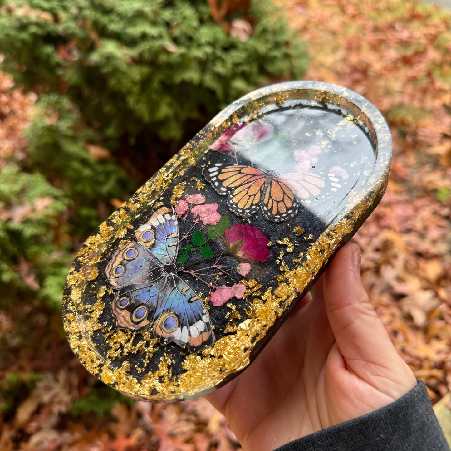 Butterfly Rose Trinket Tray