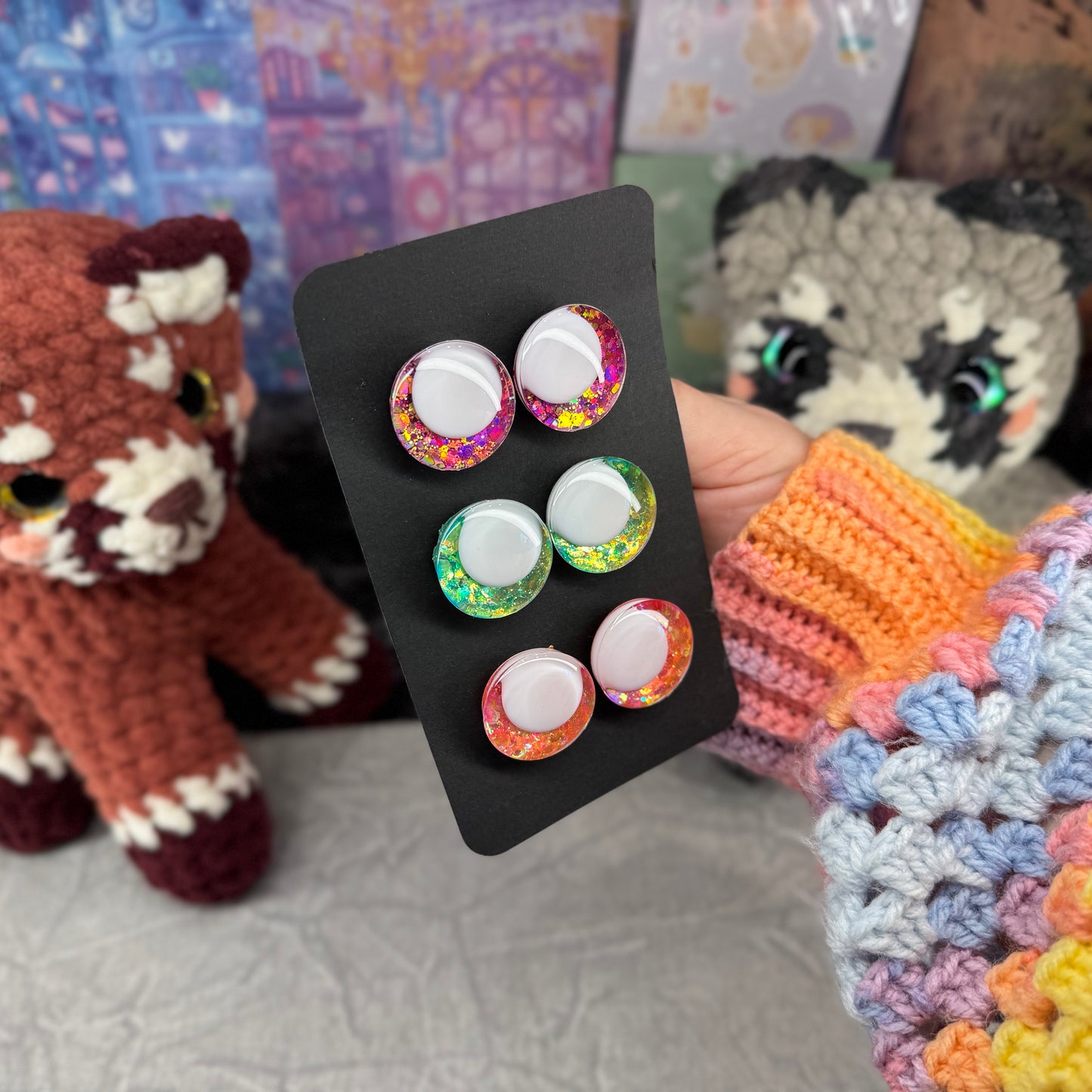 Hand Painted Kawaii Eyes | 25mm | Set 3