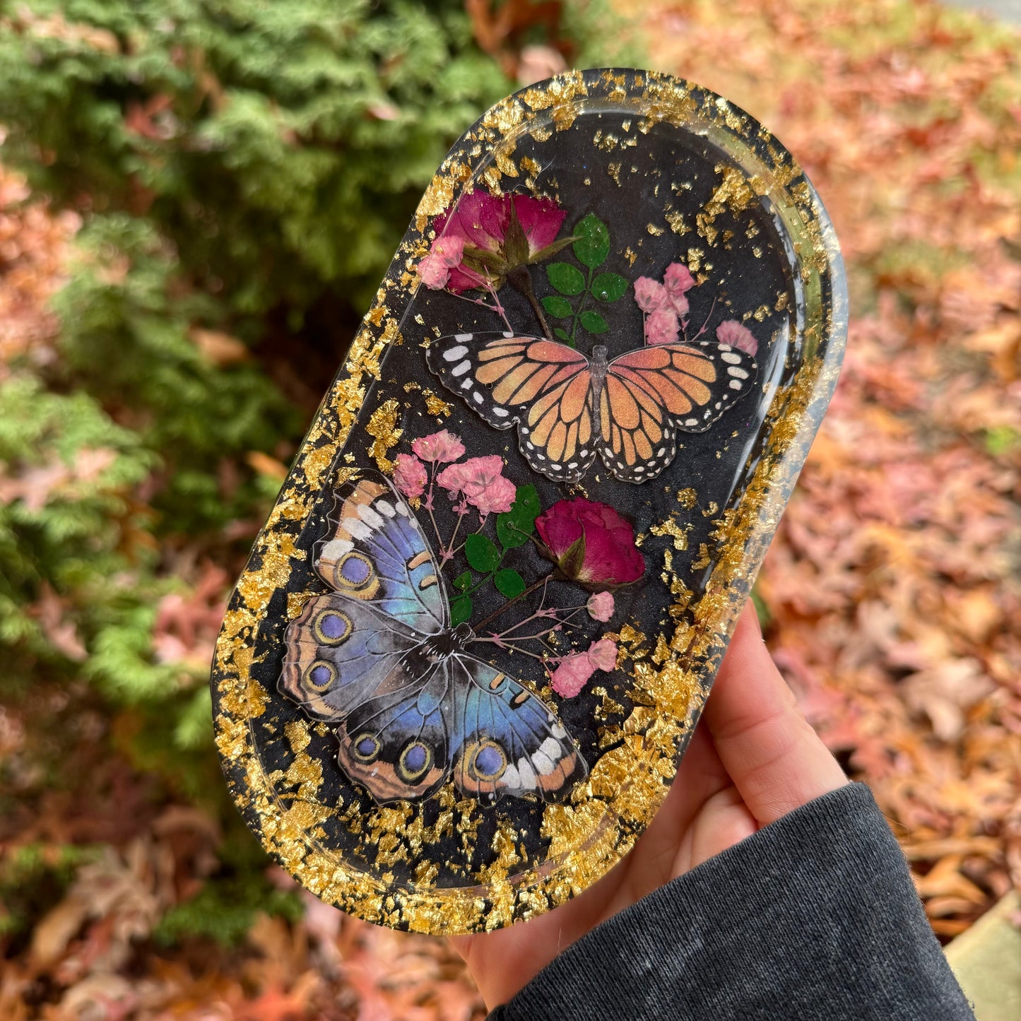 Butterfly Rose Trinket Tray