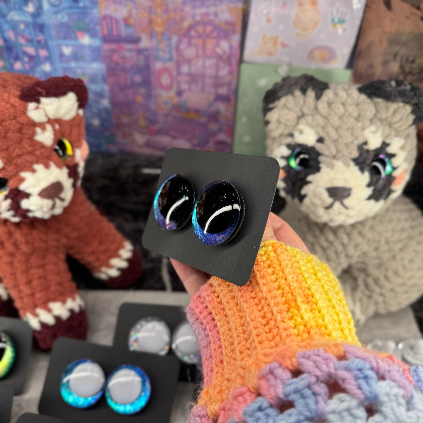 Hand Painted Kawaii Eyes | 35mm | Riptide