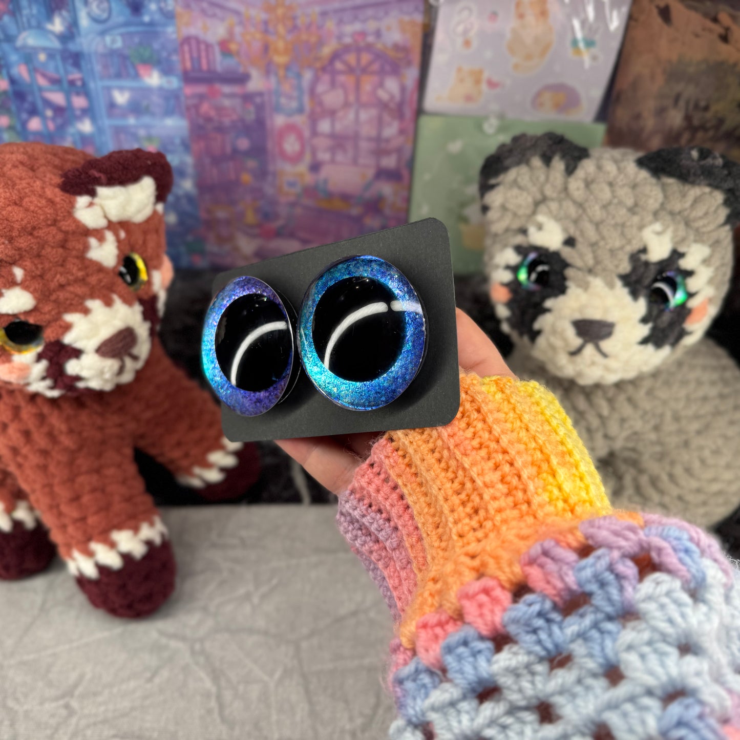 Hand Painted Kawaii Eyes | 50mm | Riptide