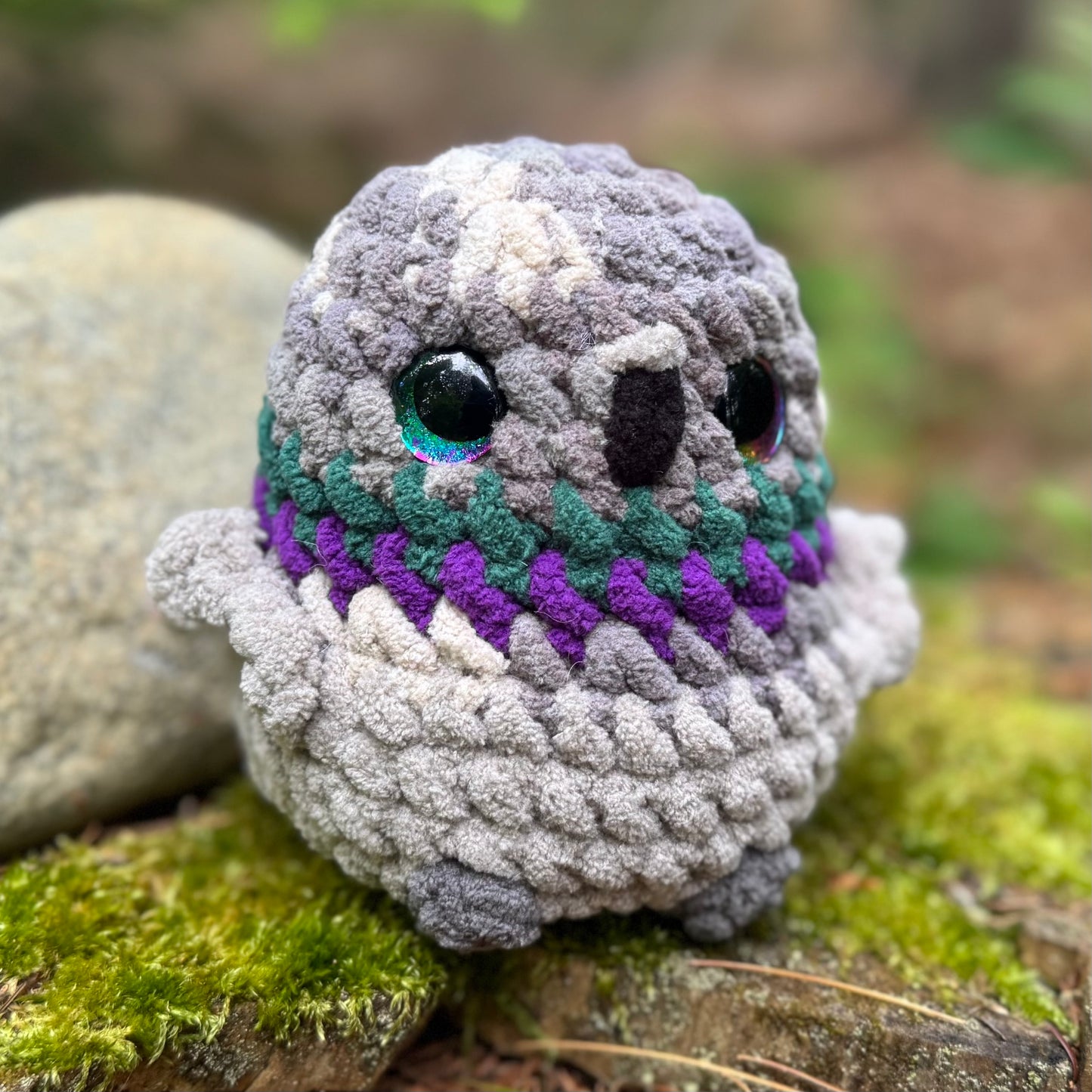Pigeon Crochet Plushie | Hand Painted Eyes