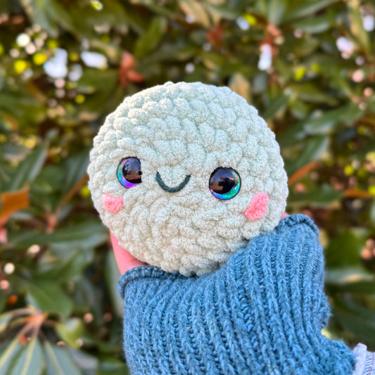 Matcha Mochi Crochet Plushie | Hand Painted Eyes