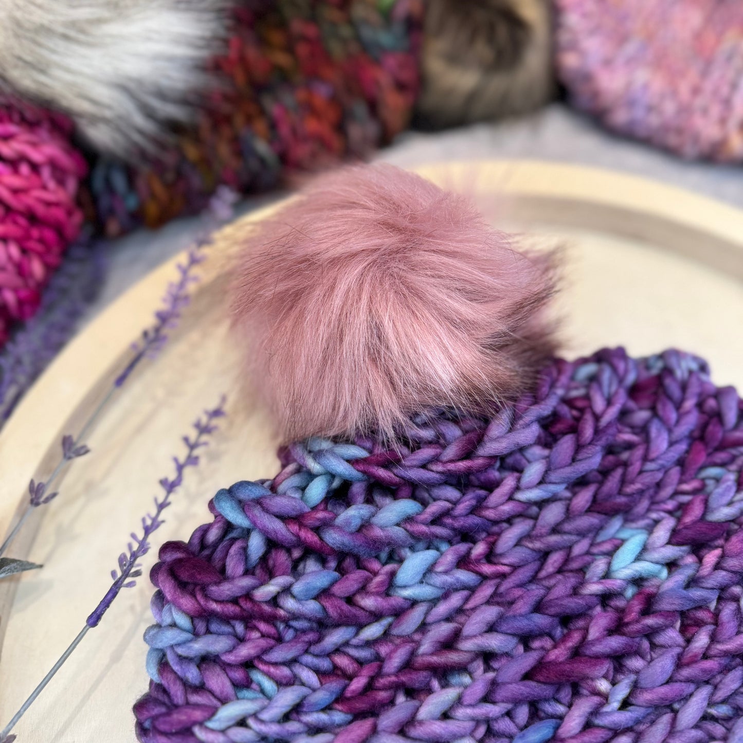 Handmade Winter Beanie | Merino Wool Yarn in the Color Lotus | Daybreak Design