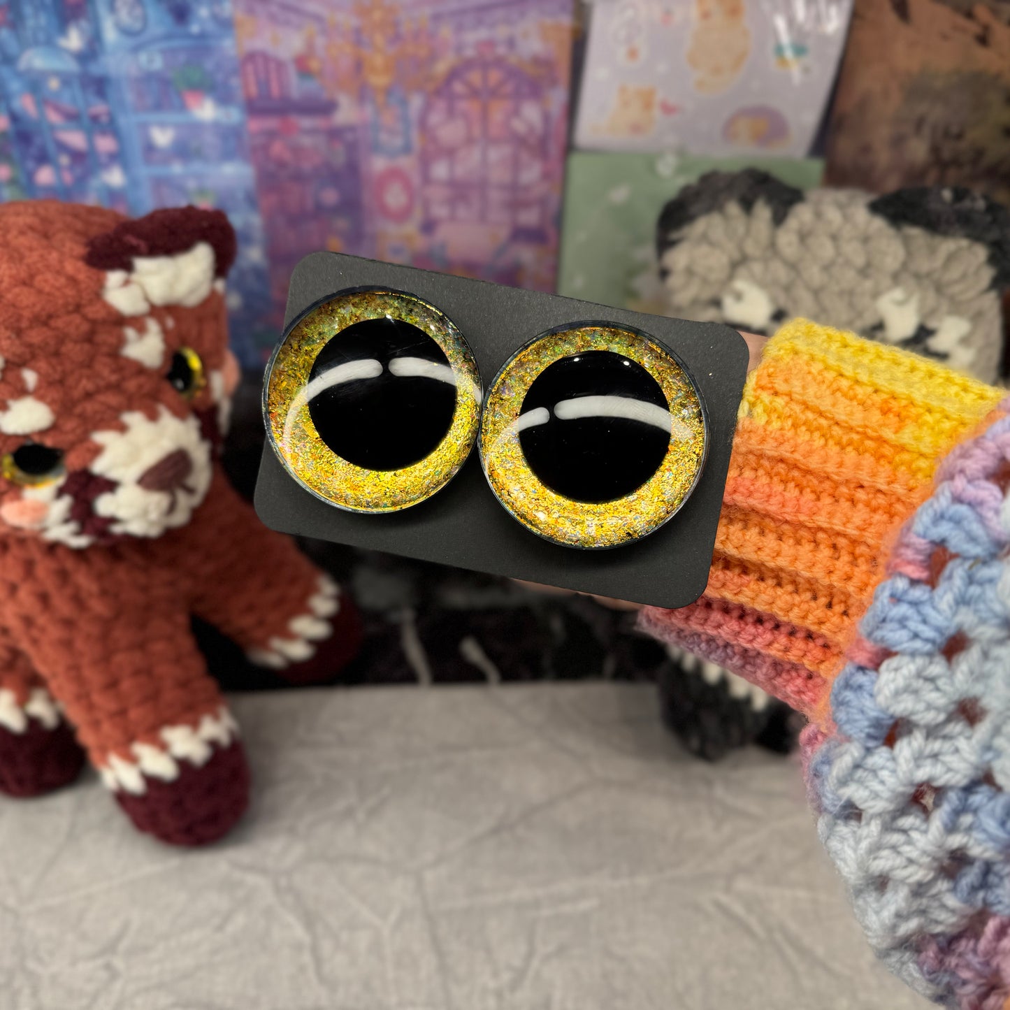 Hand Painted Kawaii Eyes | 50mm | Canary