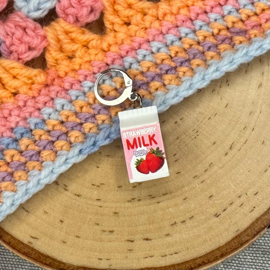 Strawberry Milk Stitch Marker | 1 pack