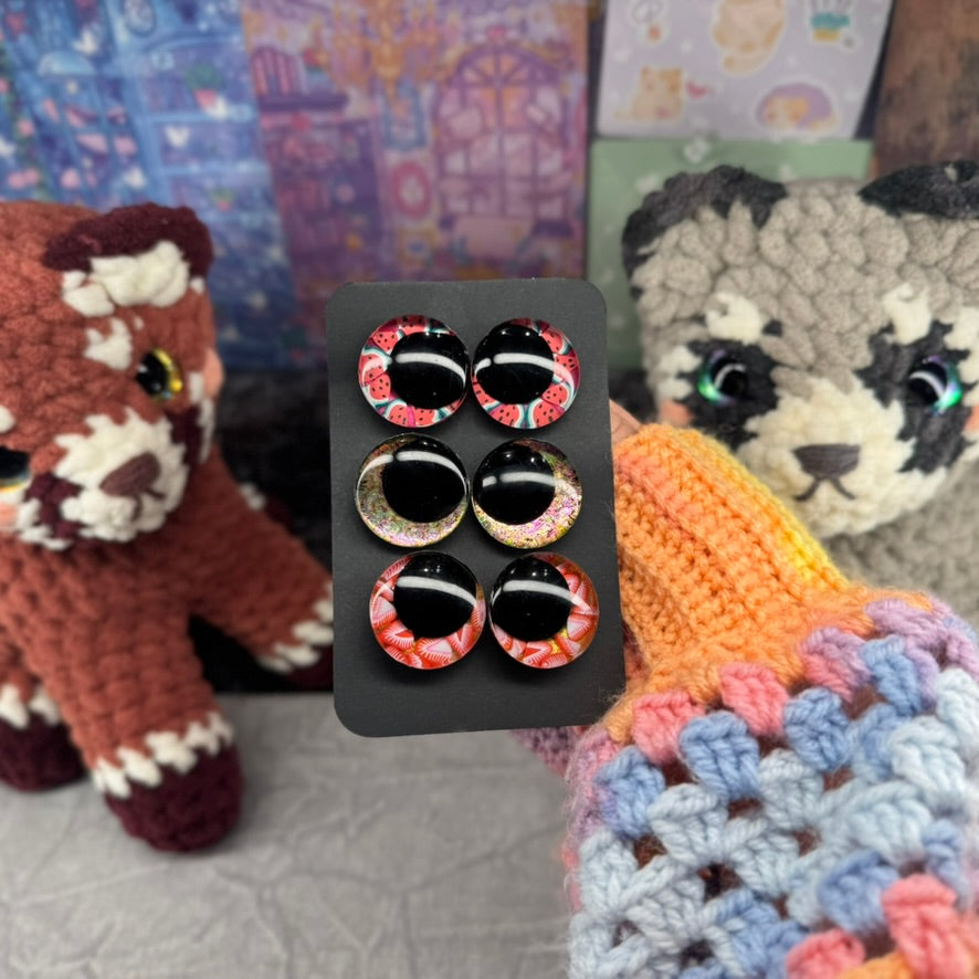 Hand Painted Kawaii Eyes | 25mm | Set 17
