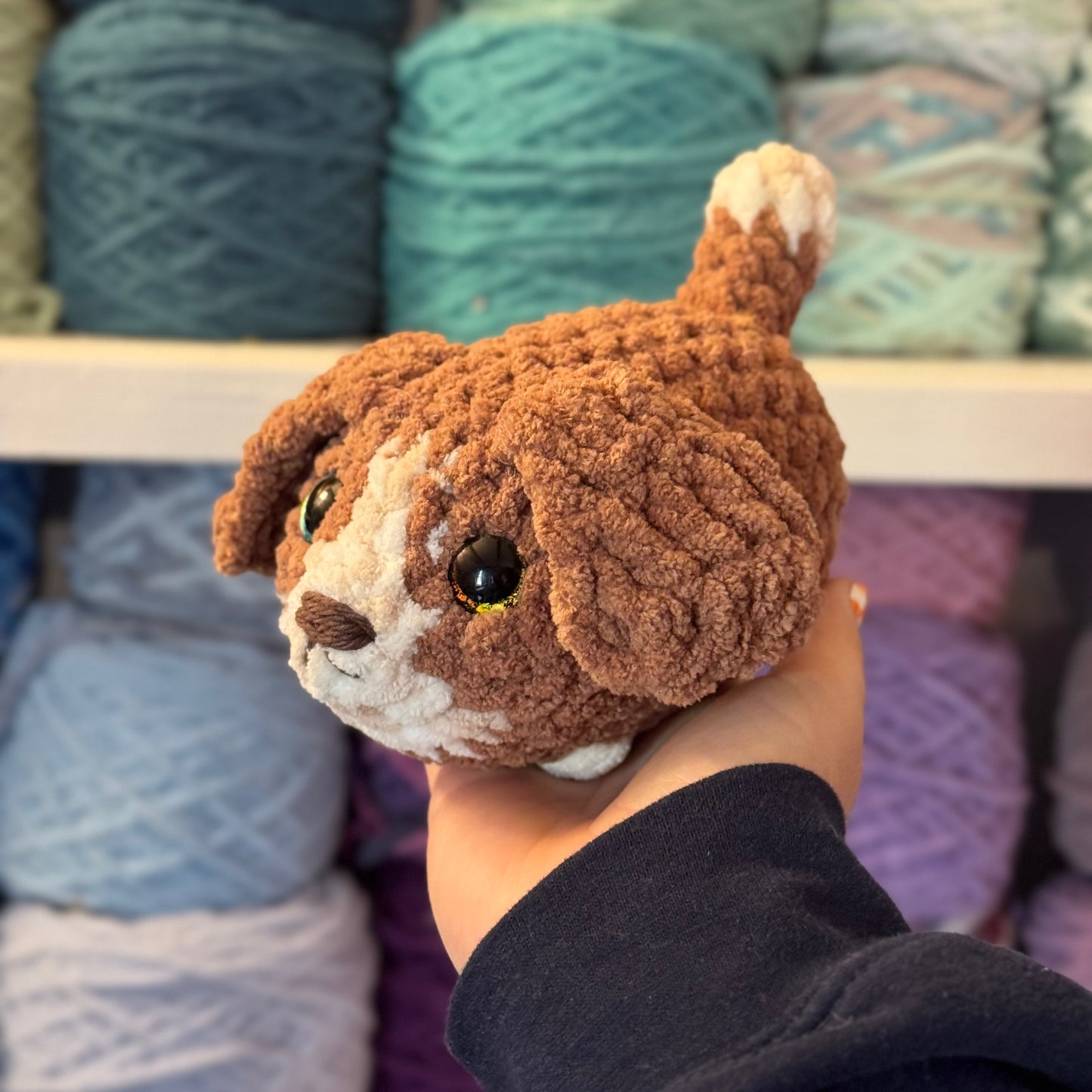 Mini Beagle Crochet Plushie | Hand Painted Eyes