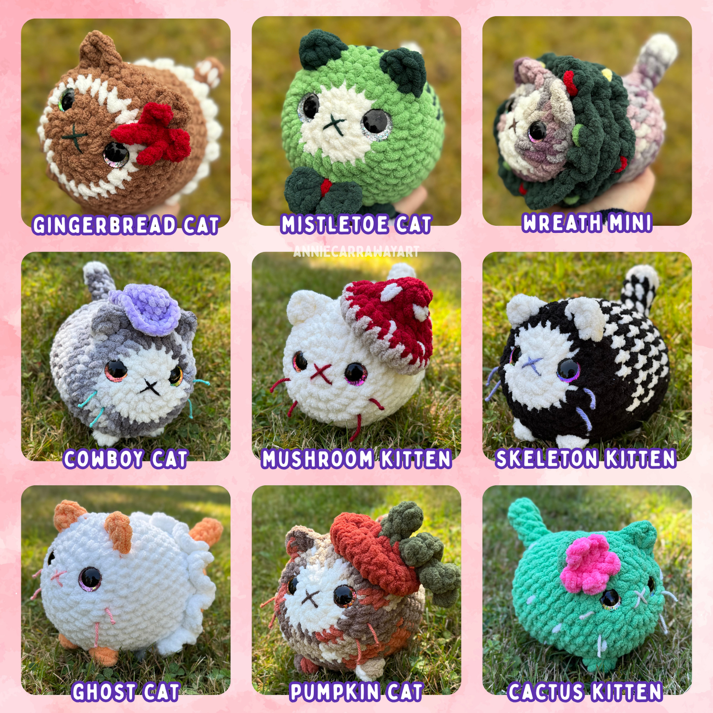 Cat Crochet Plushies | Hand Painted Eyes