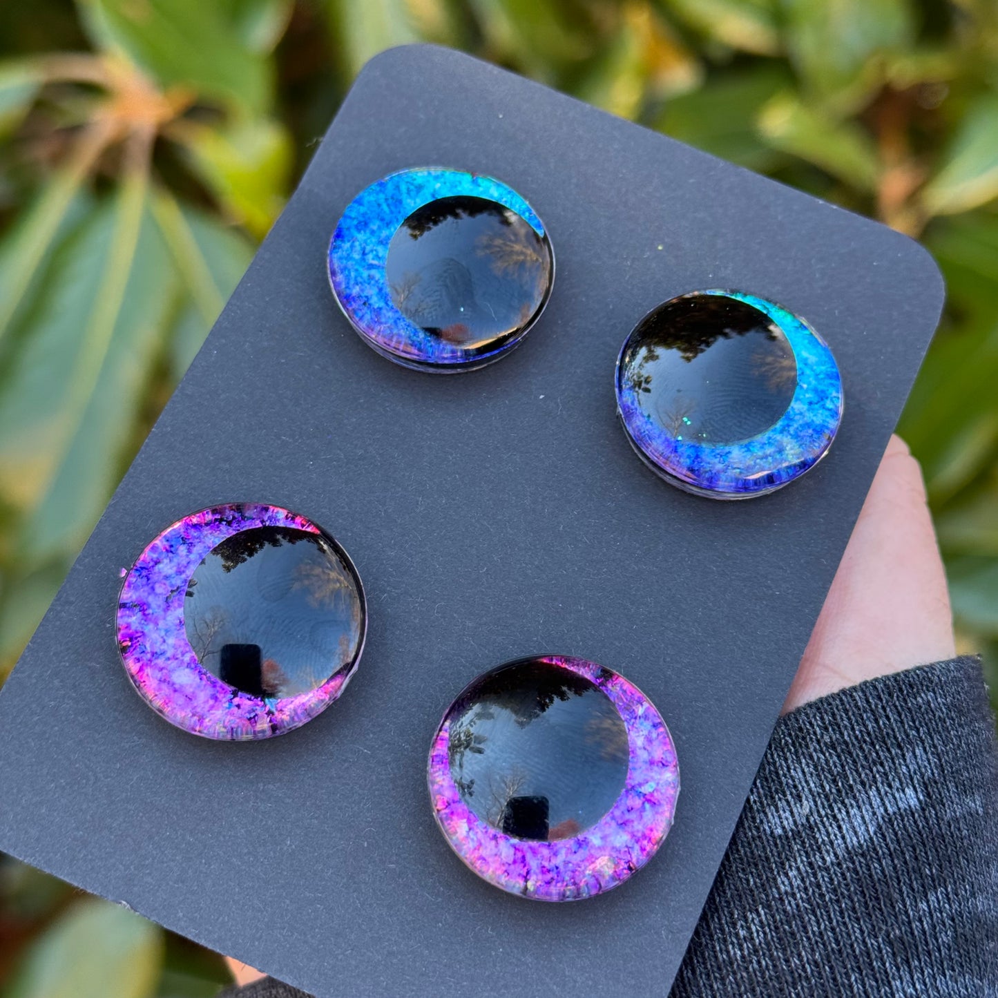 25 mm Hand Painted Kawaii Eyes | Ocean + Orchid | Set #12